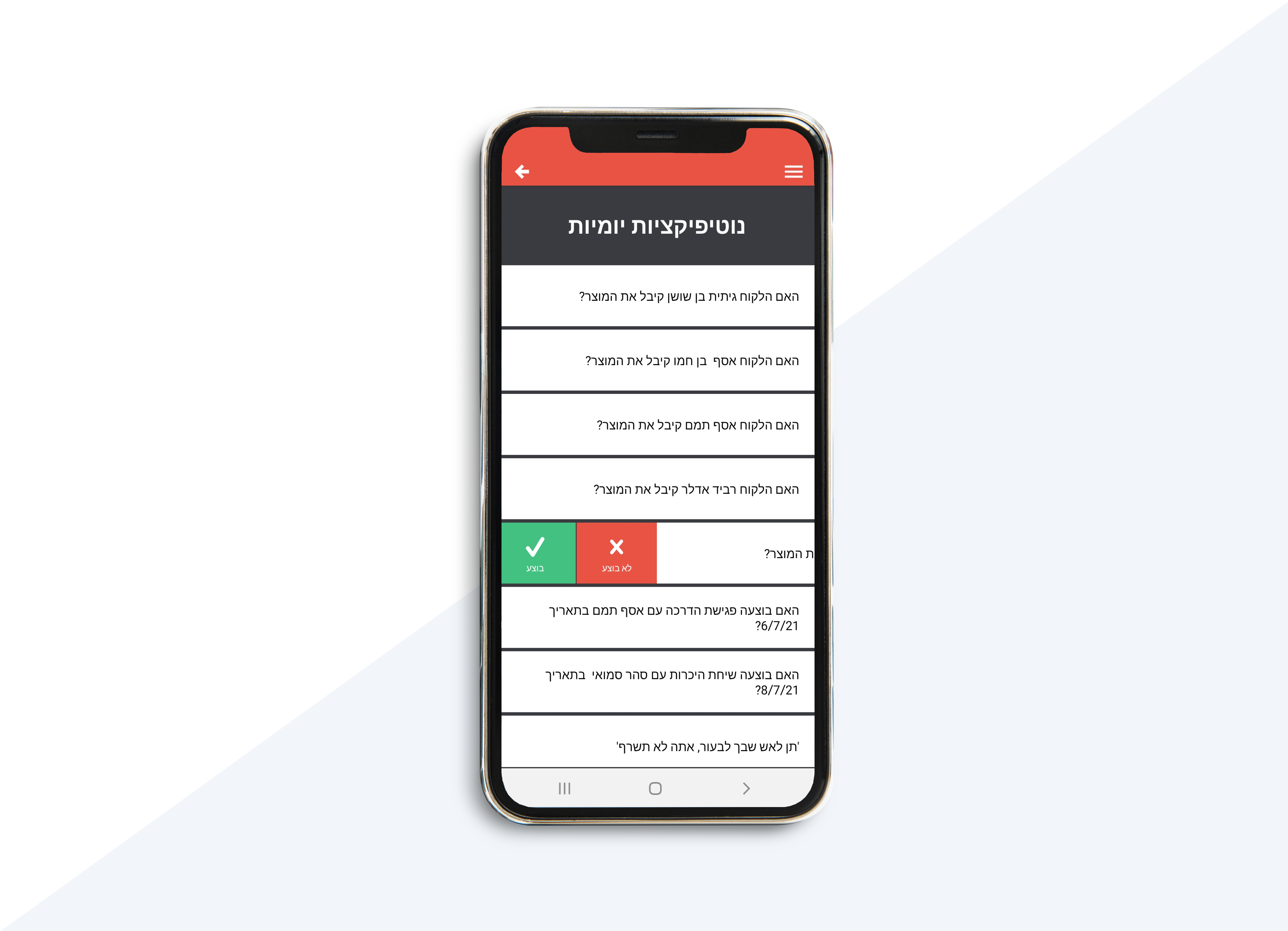 Daily notifications regarding important actions